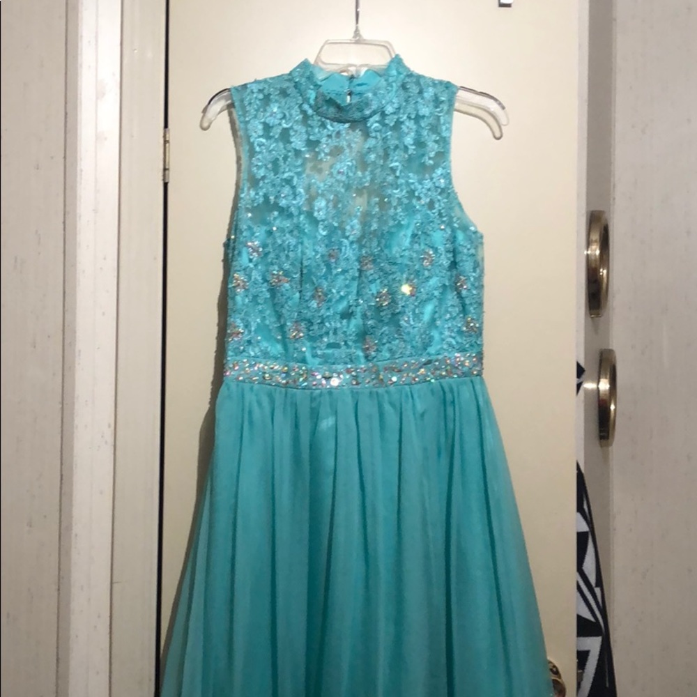Aqua maxi dress